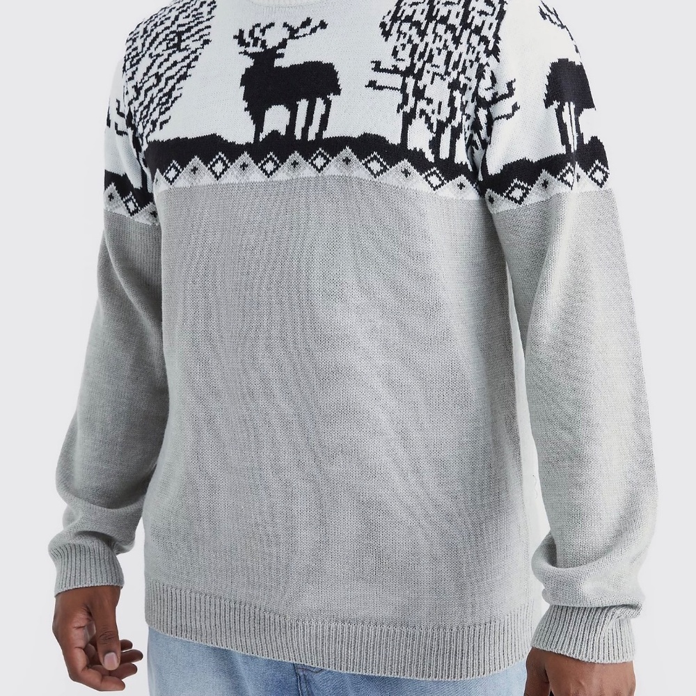 Plus Fair Isle Knitted Christmas Sweater
